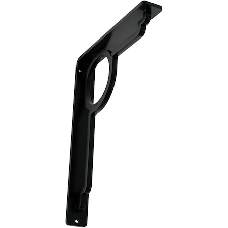 Ekena Millwork Maria Wrought Iron Bracket, (Single center brace), Powder Coated Black 1 1/2"W x 7 1/2"D x 10"H BKTM01X07X10SMA